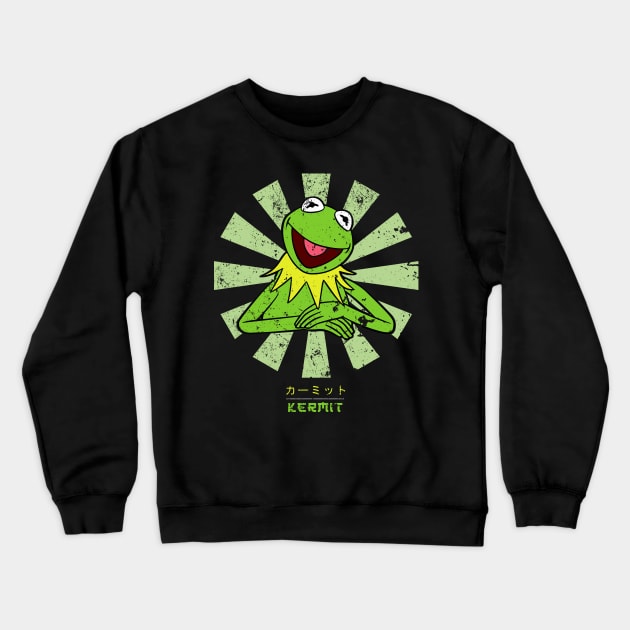 Kermit The Frog Retro Japanese Crewneck Sweatshirt by Nova5